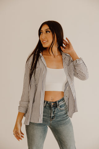 Business Lady Striped Top